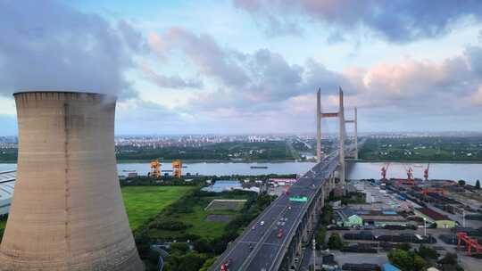 上海市闵浦大桥航拍风光