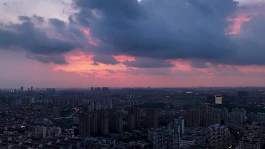 上海城市夕阳延时