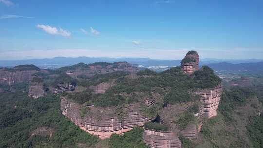 广东丹霞山5A景区丹霞地貌航拍