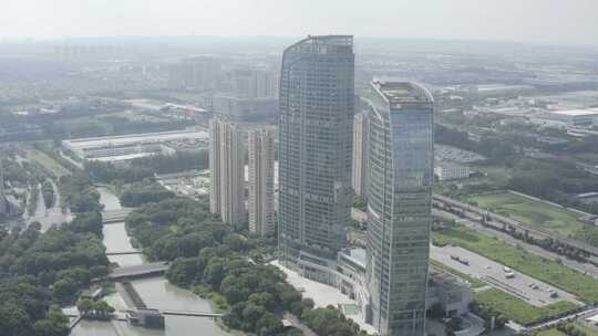 「有版权」航拍昆山花桥城市建筑4K-6