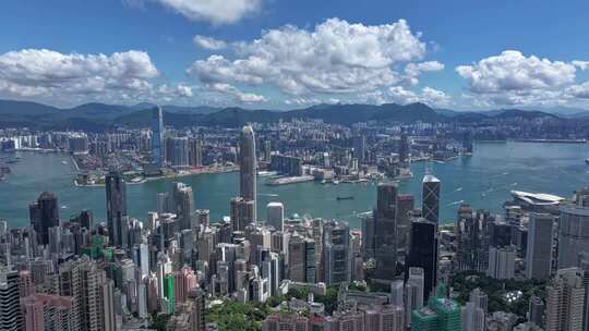 香港维多利亚港航拍