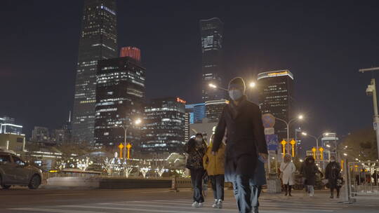 新年城市街道 新年城市夜景