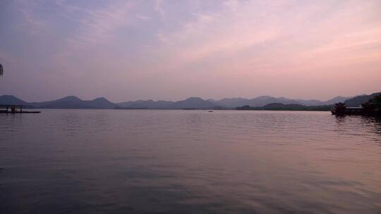 杭州西湖湖滨公园下午晚霞4K视频素材