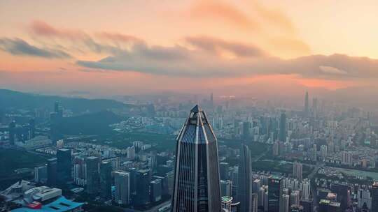 深圳城市高楼全景航拍