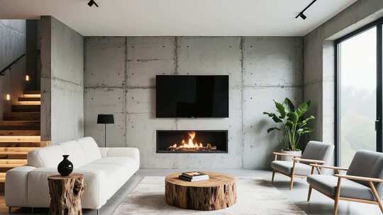 现代简约风格客厅室内场景