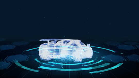 Hud未来派3D科幻跑车视频素材模板下载