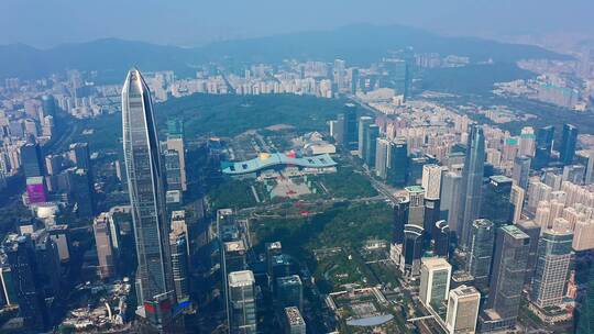 航拍市民中心大景右环绕视频素材模板下载