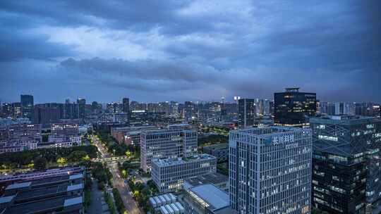 台风天狂风暴雨乌云密布延时摄影