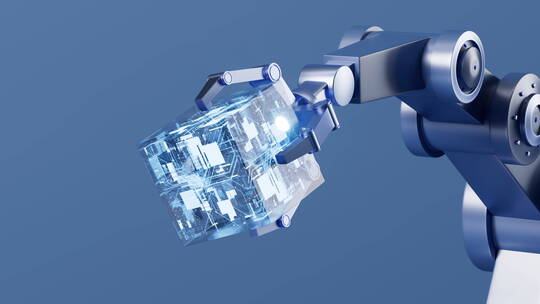 机械臂与科技芯片动画3D渲染