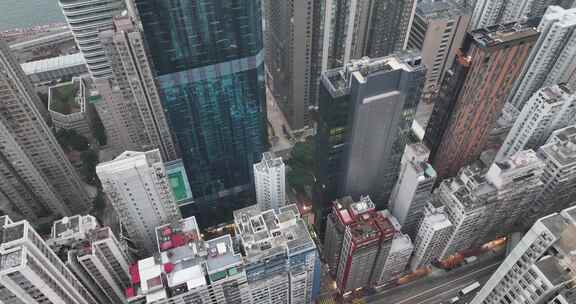 香港宝马山航拍香港CBD建筑