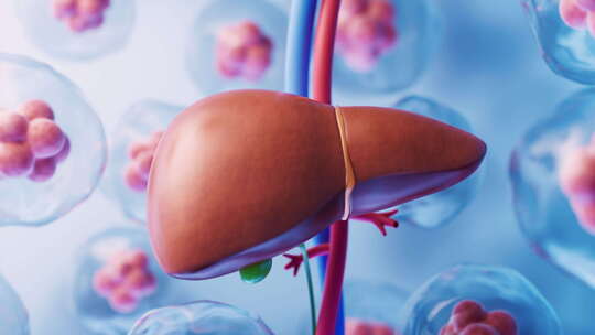 肝脏器官与生物医学3D渲染视频素材模板下载