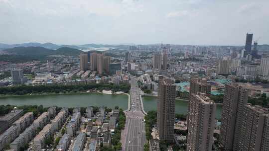 江苏徐州城市风光航拍高楼建筑风景