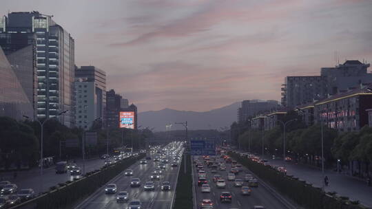 夜景车流 城市夜晚 城市车流