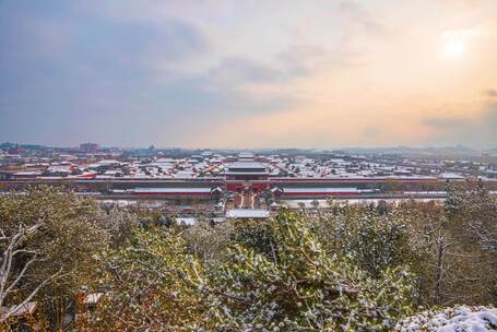 北京故宫雪景全景8K