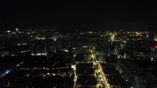 福建福州城市夜景交通航拍