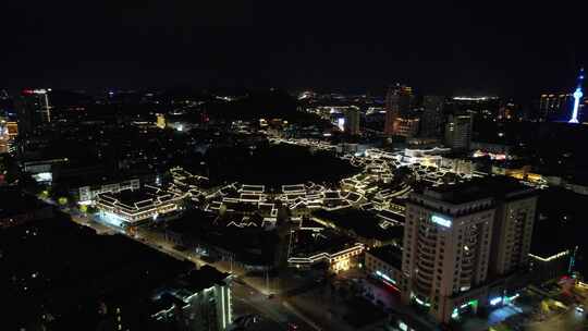 江苏徐州城市夜景灯光城市夜景航拍