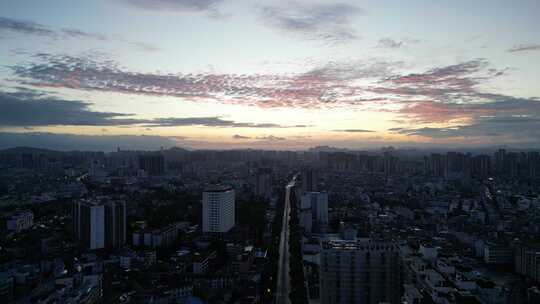 广西玉林城市风光玉林夕阳晚霞航拍