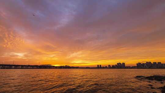 深圳日落晚霞视频