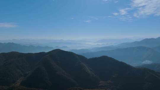 杭州临安群山山峰山峦晨曦风光