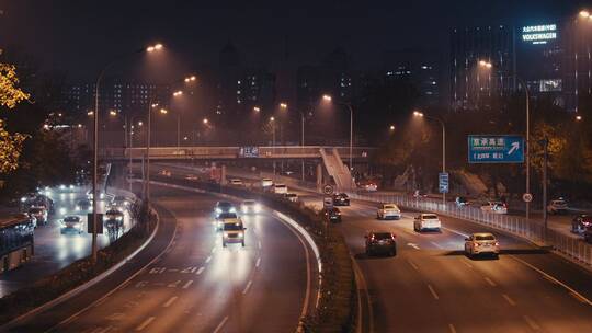 夜景车流素材 街道车流