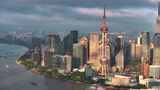 上海陆家嘴金融城航拍4K高清在线视频素材下载