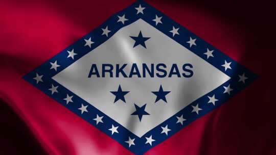 阿肯色州挥舞旗帜。阿肯色州挥舞旗帜动画。