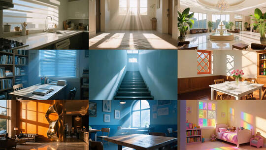 时间流逝光影变化 室内房间建筑高清在线视频素材下载