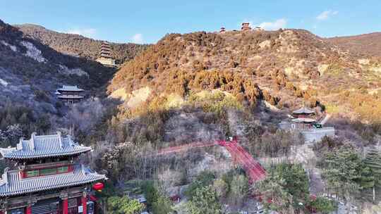 航拍 山西太原太山龙泉寺风光太原风光4K