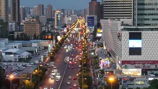 太原街景航拍车流 晚高峰