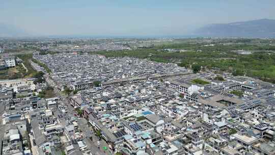 大理古城区建筑航拍