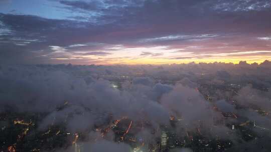 上海发展 日出 陆家嘴 云海 黄浦江