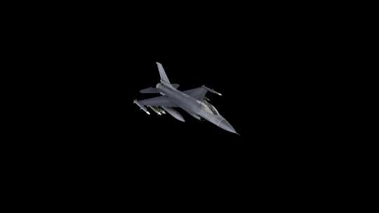 F16喷气式战斗机3D动画渲染合成(循环)视频素材模板下载