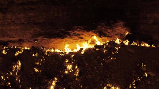 土库曼斯坦火山口的火焰 视频素材模板下载