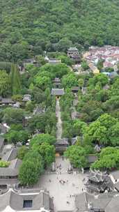 竖版航拍江苏无锡惠山古镇5A景区