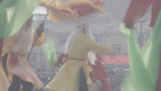 山东非遗鼓子秧歌喜庆热闹新年春节民间风俗视频素材模板下载