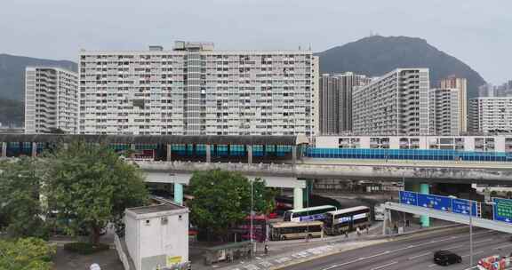 香港黄大仙区彩虹村航拍