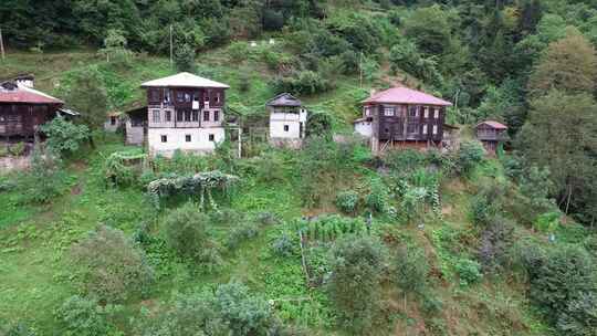 山上的传统建筑木屋