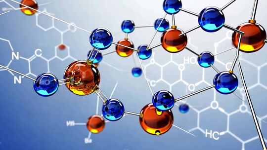 分子结构展示的3D渲染动画