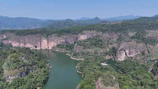 福建泰宁大金湖丹霞地貌大赤壁景区航拍