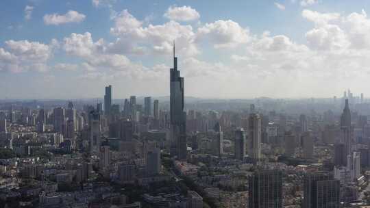 4K夏日南京中央路城市天际线 宣传片