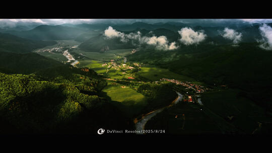 航拍灰片素材光影丁达尔