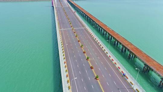 航拍漳州港双鱼岛大桥