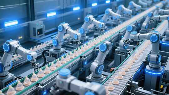 工厂机械臂自动化生产线