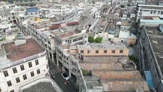 广东省江门市台山市台城历史文化街区航拍