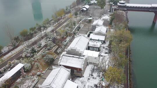 航拍东洲岛雪景