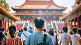 长假出游 节假日旅游 古镇古城游玩观光高清在线视频素材下载