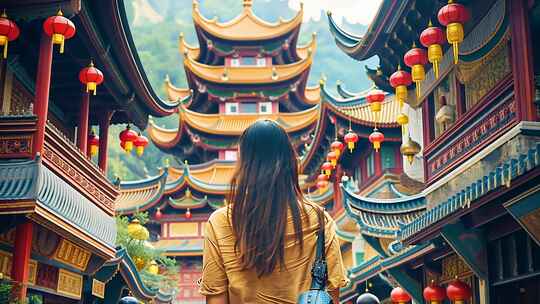 长假出游 节假日旅游 古镇古城游玩观光
