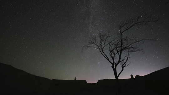 英仙座流星雨星空银河延时摄影