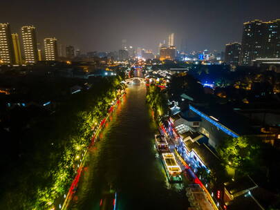 无锡南长街清名桥夜景4K延时