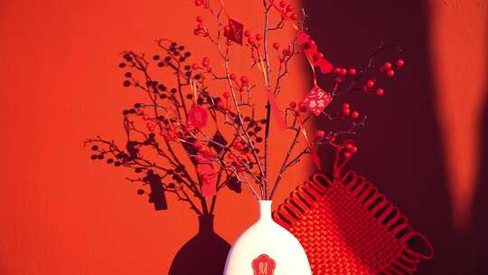 春节新年装饰喜庆氛围视频素材模板下载